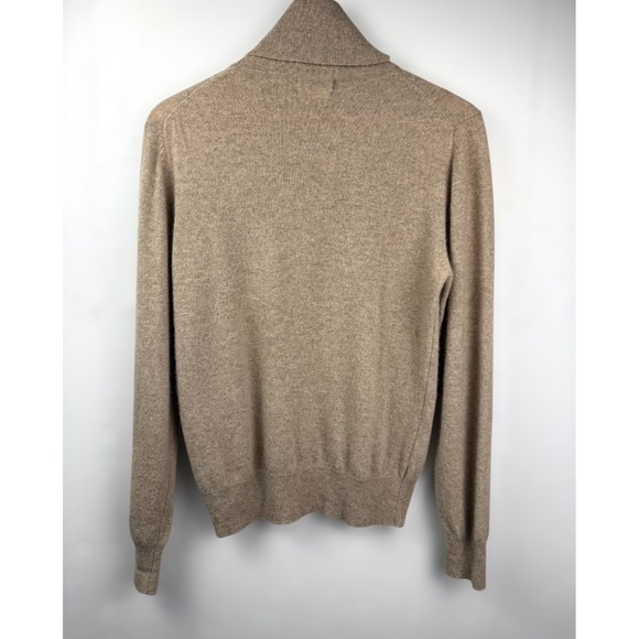 Bloomingdale's Sutton Sweaters 100% Cashmere Cable Knit Turtleneck Women L Beige - Picture 2 of 10
